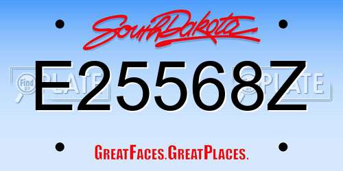 E25568Z South Dakota License Plate