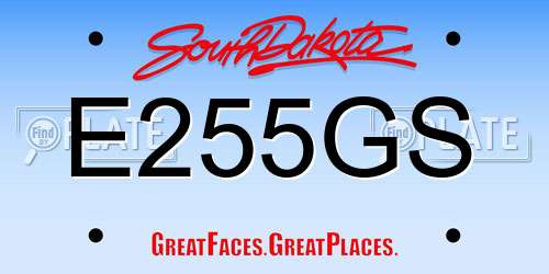 E255GS South Dakota License Plate