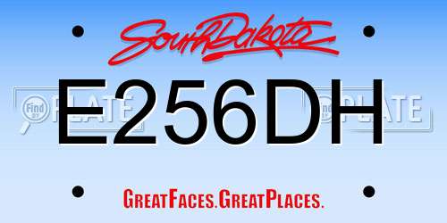 E256DH South Dakota License Plate
