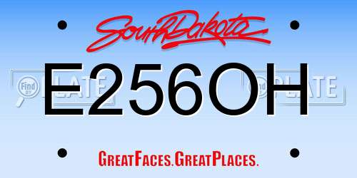 E256OH South Dakota License Plate