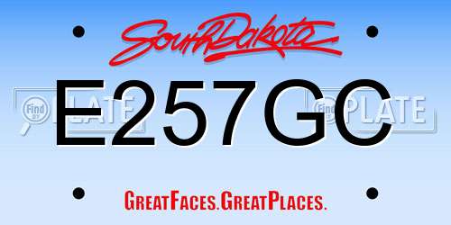 E257GC South Dakota License Plate