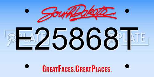 E25868T South Dakota License Plate