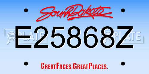 E25868Z South Dakota License Plate