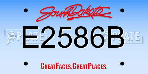 E2586B South Dakota License Plate