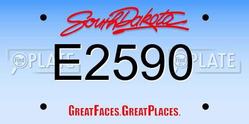 E2590 South Dakota License Plate