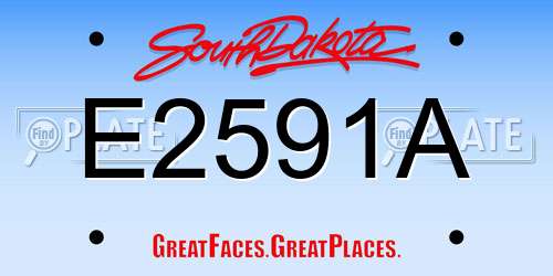 E2591A South Dakota License Plate