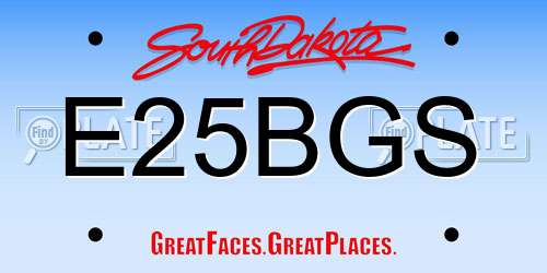 E25BGS South Dakota License Plate