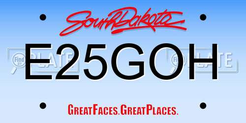 E25GOH South Dakota License Plate
