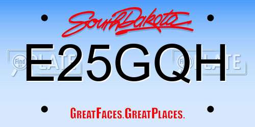 E25GQH South Dakota License Plate