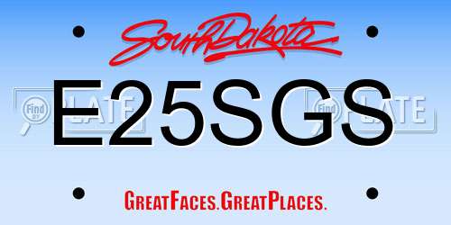 E25SGS South Dakota License Plate