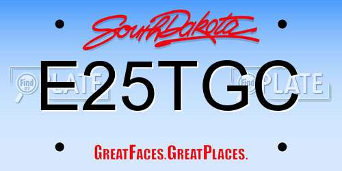 E25TGC South Dakota License Plate