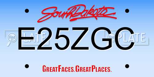 E25ZGC South Dakota License Plate