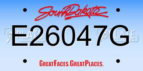 E26047G South Dakota License Plate