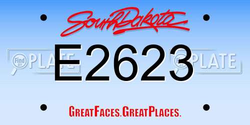 E2623 South Dakota License Plate