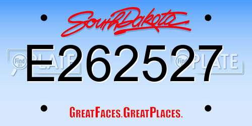 E262527 South Dakota License Plate