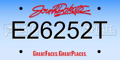 E26252T South Dakota License Plate