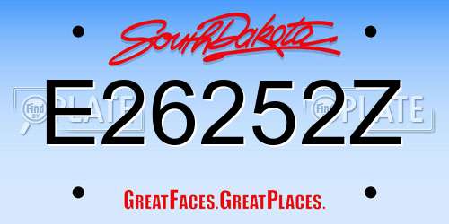 E26252Z South Dakota License Plate