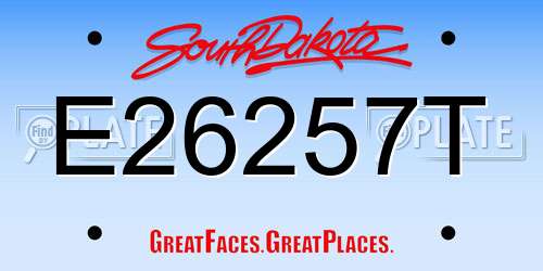 E26257T South Dakota License Plate