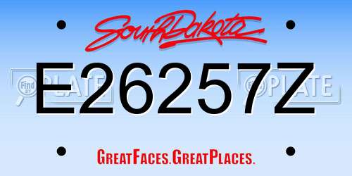 E26257Z South Dakota License Plate