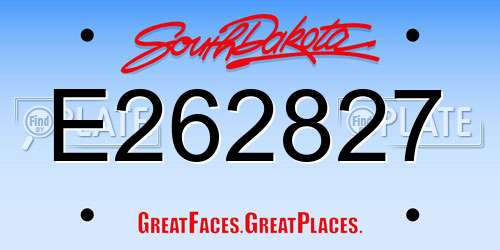 E262827 South Dakota License Plate
