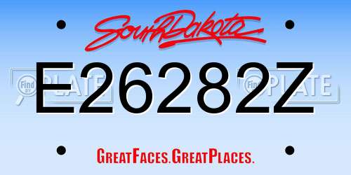 E26282Z South Dakota License Plate