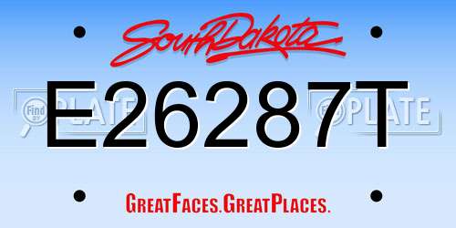 E26287T South Dakota License Plate