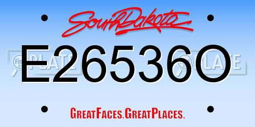 E26536O South Dakota License Plate