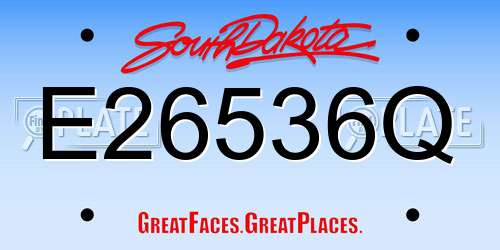 E26536Q South Dakota License Plate