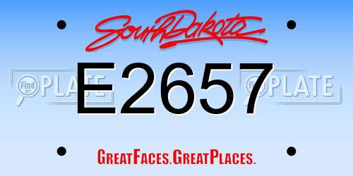 E2657 South Dakota License Plate