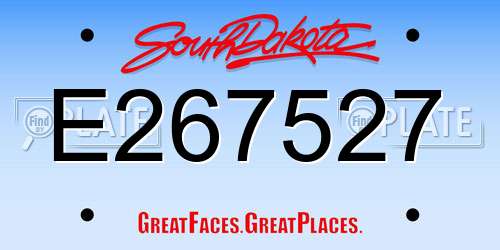 E267527 South Dakota License Plate