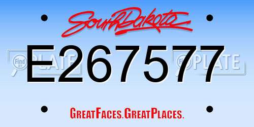 E267577 South Dakota License Plate