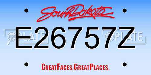 E26757Z South Dakota License Plate
