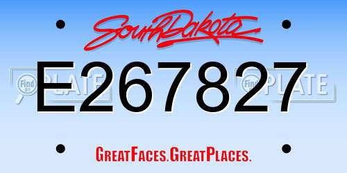 E267827 South Dakota License Plate