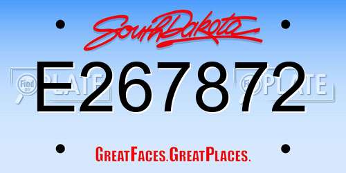 E267872 South Dakota License Plate