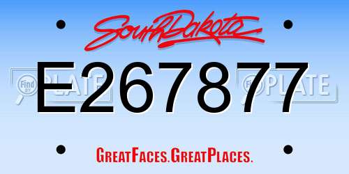 E267877 South Dakota License Plate