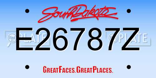E26787Z South Dakota License Plate