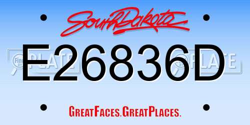 E26836D South Dakota License Plate