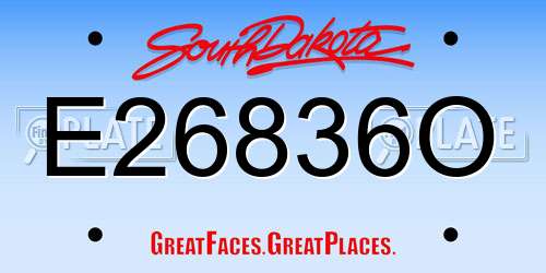E26836O South Dakota License Plate