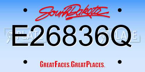 E26836Q South Dakota License Plate
