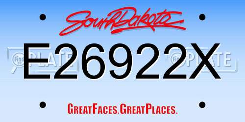 E26922X South Dakota License Plate