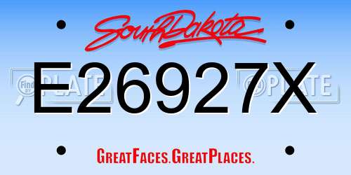 E26927X South Dakota License Plate
