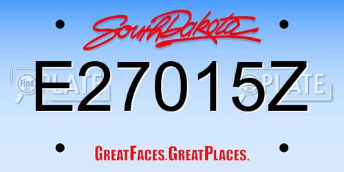 E27015Z South Dakota License Plate