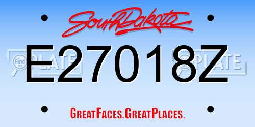 E27018Z South Dakota License Plate
