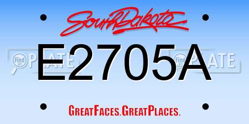E2705A South Dakota License Plate