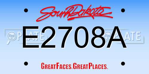 E2708A South Dakota License Plate