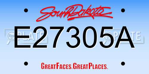 E27305A South Dakota License Plate