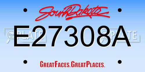 E27308A South Dakota License Plate