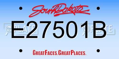 E27501B South Dakota License Plate