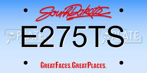 E275TS South Dakota License Plate
