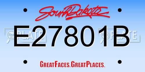 E27801B South Dakota License Plate